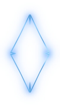 8K Vertical Minimalist Glowing Blue Diamond Shape Overlay on Transparent Background