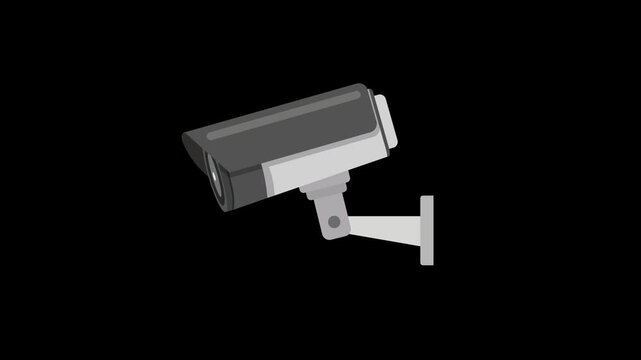 CCTV Camera Scanning Motion Loop on Alpha Channel