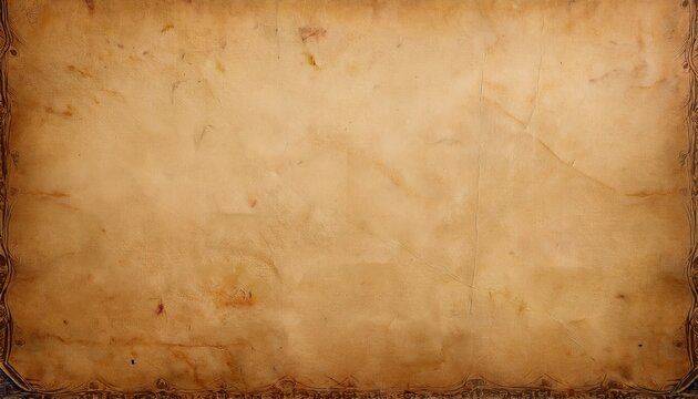 Aged Vintage Brown Parchment Paper Texture With A Stained And Dirty Blank Antique Page Background