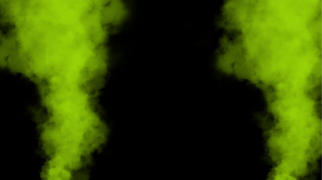 Abstract yellow smoke explosion on black background