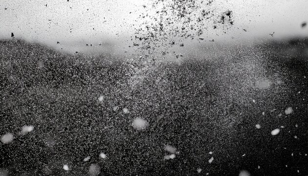 Abstract Grayscale Texture With Scattered Particles On Transparent Background