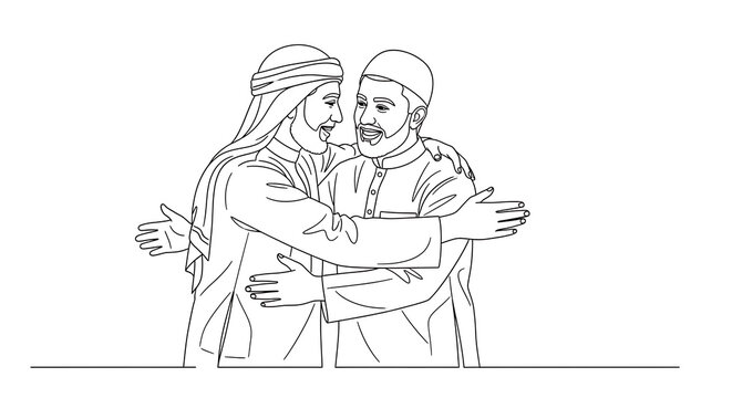 A man and woman embracing in a romantic line art drawing