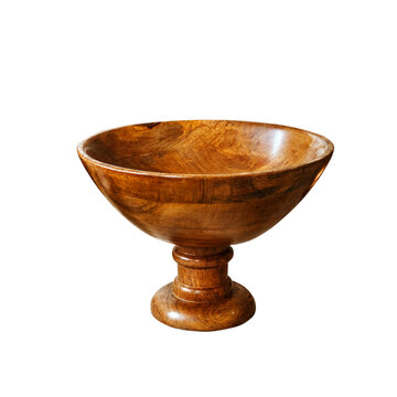 handcrafted wooden pedestal serving bowl 