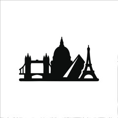 Fototapeta premium City Skyline Silhouette Icon.