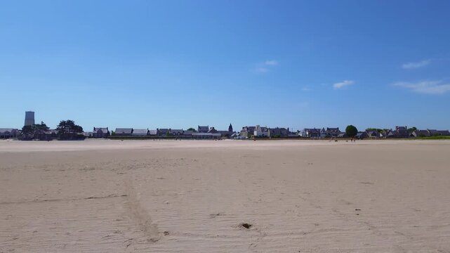 Hyperlapse Along a Scenic Brittany Beach at Low Tide, France