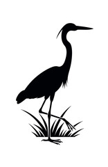 Fototapeta premium Majestic Heron Marsh Bird Silhouette Design