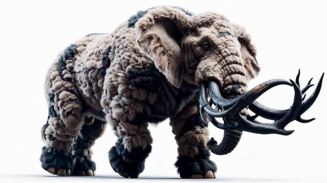 Elephant with branched ivory tusls