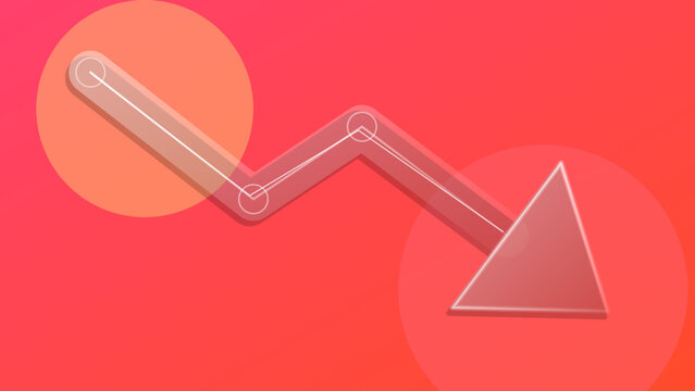Holographic Glassmorphism Downtrend Arrow UI Graphic