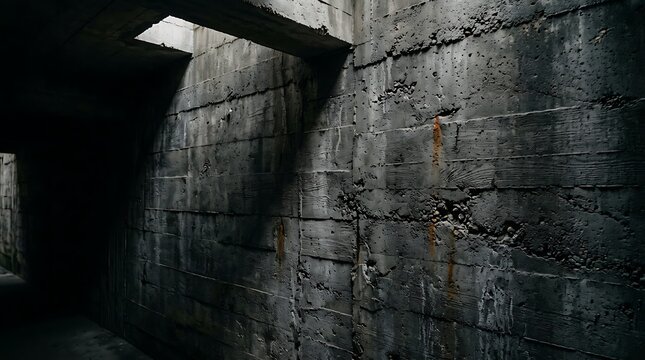 Dark and mysterious old stone wall.