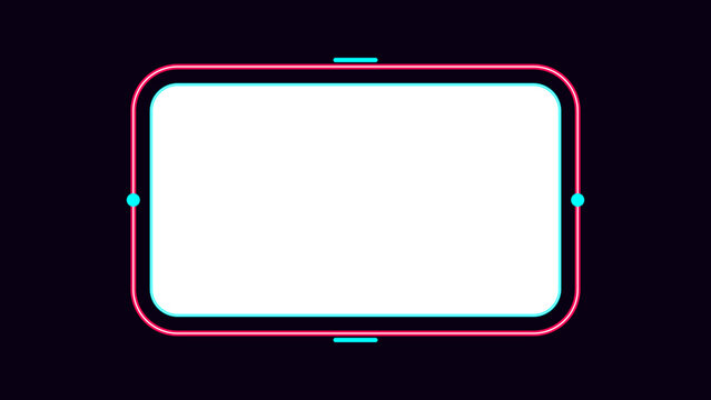 Neon Cyberpunk Rounded Rectangle Frame Tech UI Border