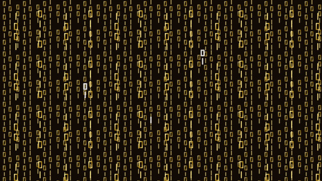 Luxury Gold 3D Binary Code Matrix Premium Wallpaper