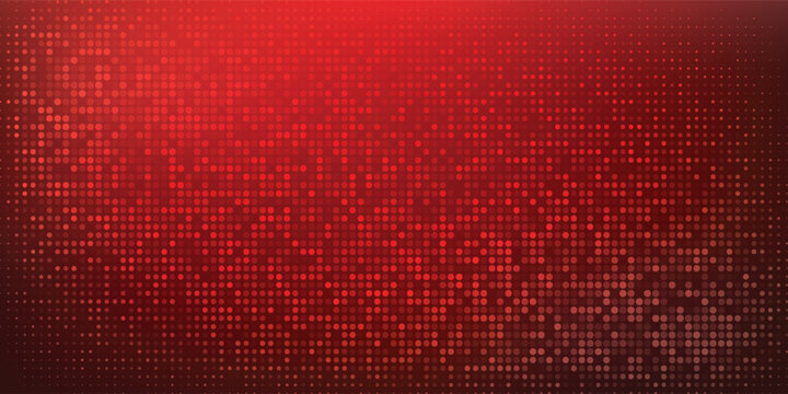Abstract red halftone dot matrix pixel background