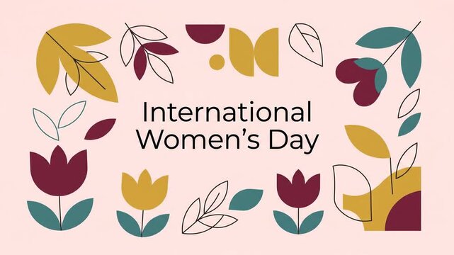 International Women's Day animated floral graphic for holiday celebration.