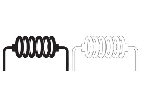 Black and white vector inductor and coil illustrations Vector
