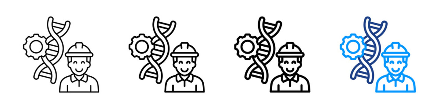 Biomedical Engineering Icon Different Style Outline Collection Set.