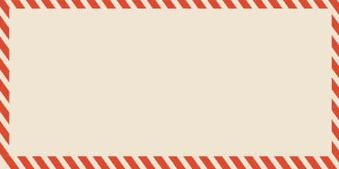 Fototapeta premium Vintage airmail envelope with red and blue border. Classic airmail design, perfect for vintage-themed projects. Airmail stamp adds nostalgic touch. Frame vector with copy space.eps,10