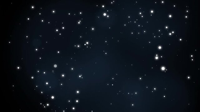 Abstract Galaxy Dust Particles and Tiny Star Particle Animation on Dark Background.