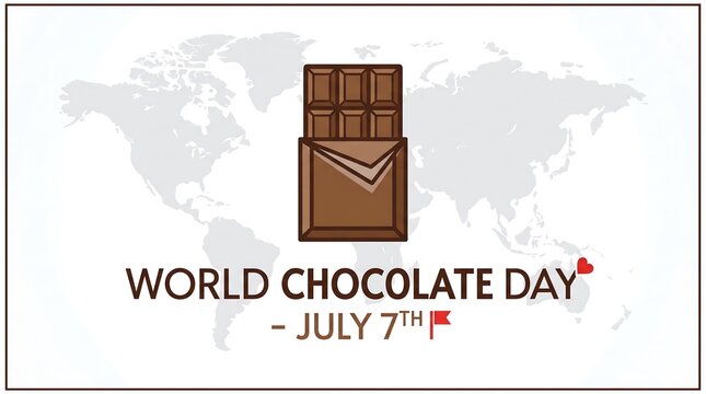 World chocolate day celebration vector illustration with chocolate bar