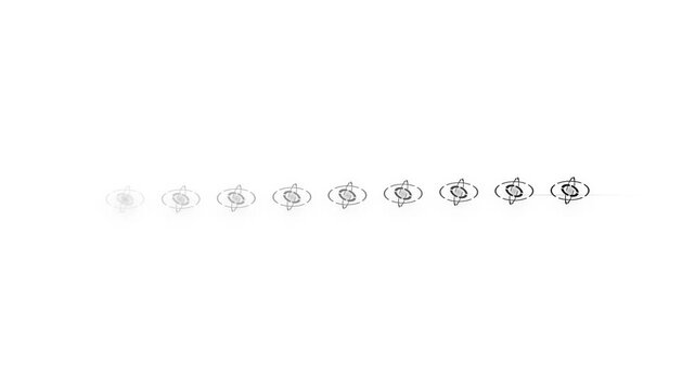 Loading progress bar with nine circular icons representing steps or stages