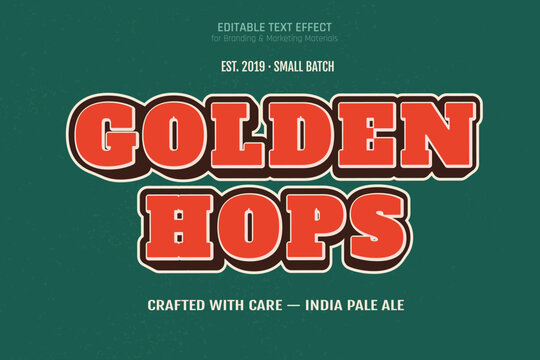 Classic Craft Beer Label Text Effect