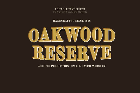 Vintage Whiskey Label Editable Text Effect
