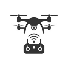 Drone with Remote Controller and Wi-Fi Icon © Shahin