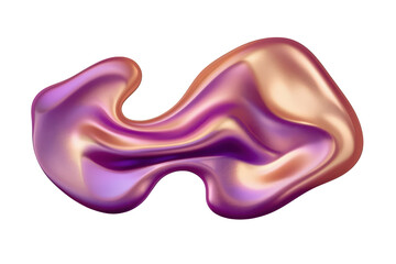Obraz premium Abstract wavy holographic iridescent metallic liquid shape with flowing vibrant colors creating an artistic fluid organic design