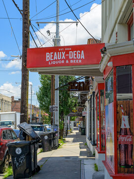 New Orleans, LA, USA - June 10, 2026: Beaux-Dega Convenience Store on Magazine Street in the Lower Garden District