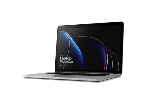 Laptop Half Side View Mockup Design for Branding Presentation and Marketing
