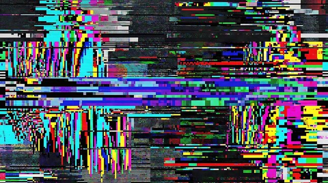 Glitchy digital distortion effect background.