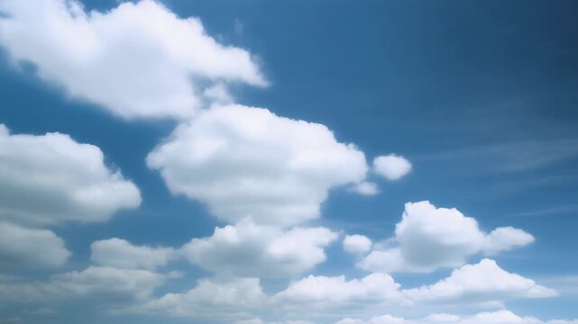 Timelapse Of White Cumulus Clouds Forming In Blue Sky
