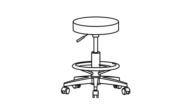 Adjustable lab stool on white background.