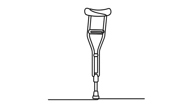 Medical crutch illustration on white background.