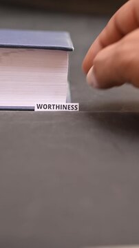 Worthiness Concept on White Paper Symbolizing Self Value Confidence and Respect