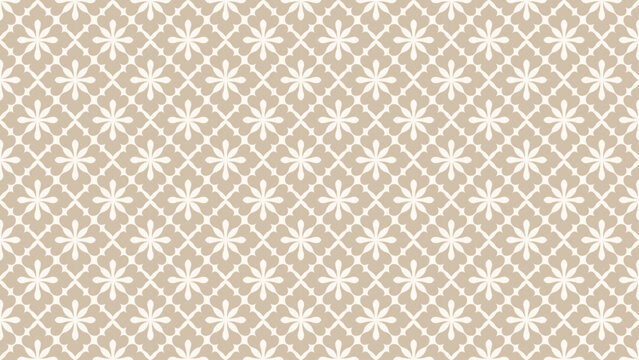 Seamless beige floral pattern design for elegant fabric textile background