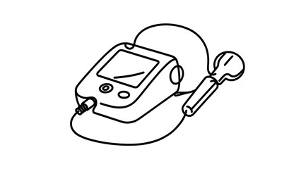 Obraz premium Handheld glucose meter with lancing device white background.