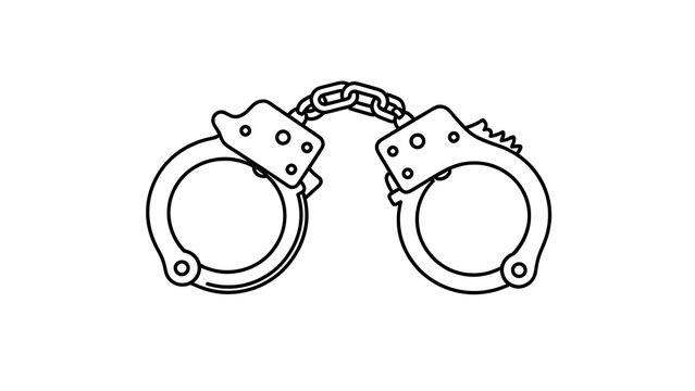 Handcuffs illustration on white background.
