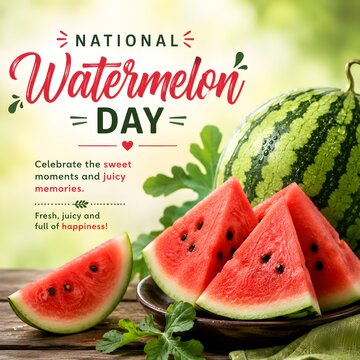National watermelon day celebration with sliced watermelon
