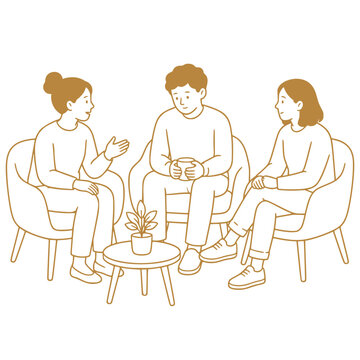 Neurodivergent counseling session, self-understanding therapy vector illustration