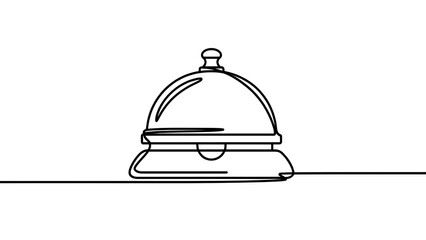 Fototapeta premium Minimalist bell icon on white background.