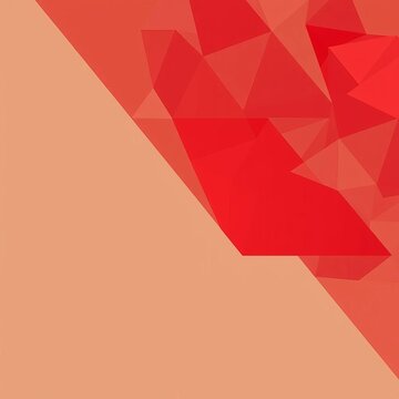 Geometric red banner with interlocking triangles, vector, illustration