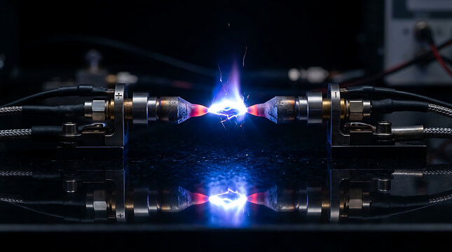 Intense Electric Arc Discharge Between Miniature Electrodes Creating Plasma and Bright Light