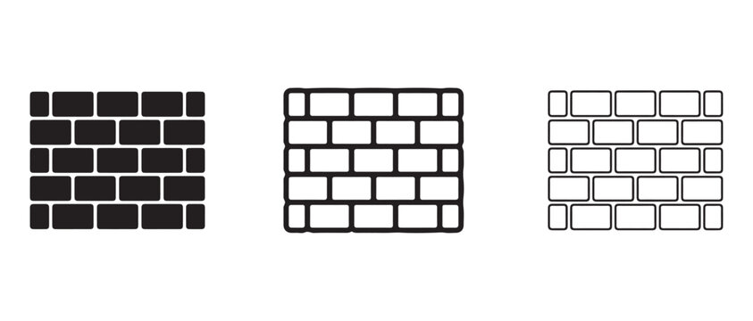 Brick wall patterns in black and white for design and architecture use  various brick textures