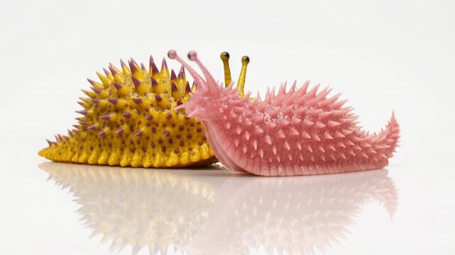 Two imaginary prehistoric giant slugs