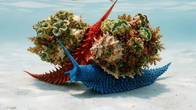 Two marine prehistoric imaginaty snales