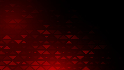 Fototapeta premium Red triangle geometric pattern background with dark gradient vignette glow. Abstract dark red geometric background featuring a repeating triangle pattern