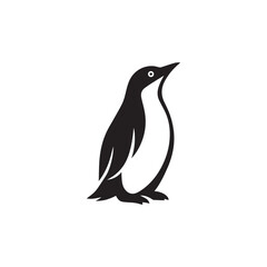 Obraz premium Minimalist Penguin Silhouette Vector Icon