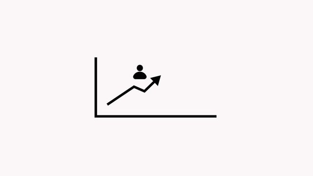 Minimalist Arrow Moving Upward on Coordinate Axis Background minimalist movement upward trend.