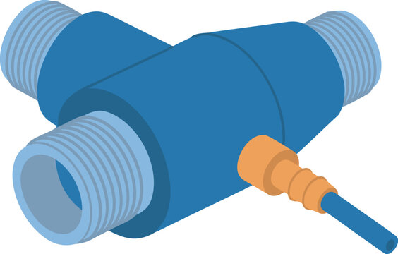 Hydroponic Venturi Injector for Nutrient Dosing System Editable Vector Illustration