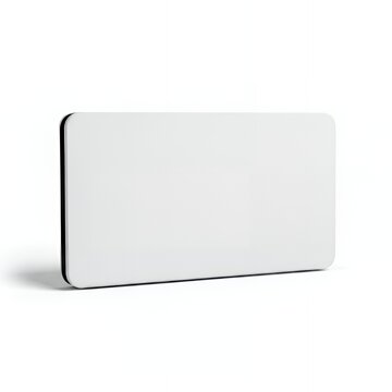 Blank white rectangular tin box mockup with rounded corners isolated on white background for branding